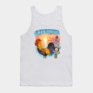 Key West Rooster and Mile Marker 0 - WelshDesigns Tank Top